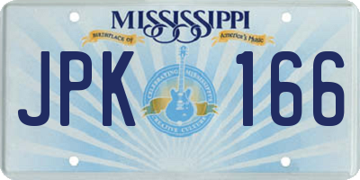 MS license plate JPK166