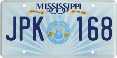 MS license plate JPK168