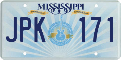 MS license plate JPK171