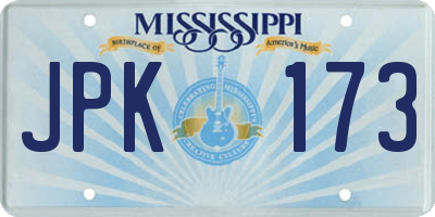 MS license plate JPK173