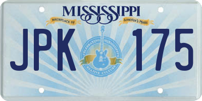 MS license plate JPK175