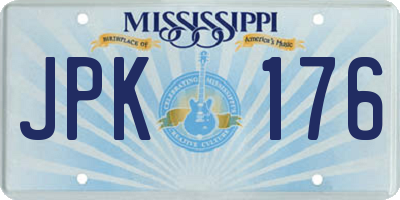 MS license plate JPK176