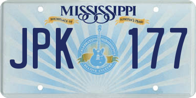 MS license plate JPK177