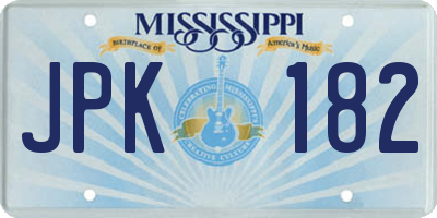 MS license plate JPK182
