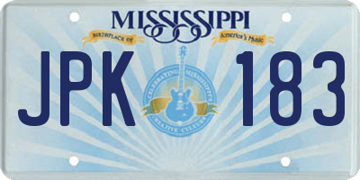 MS license plate JPK183