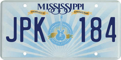 MS license plate JPK184