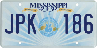 MS license plate JPK186