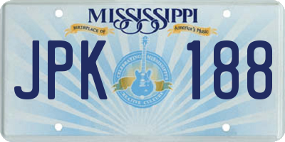 MS license plate JPK188