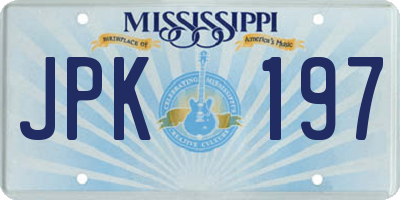 MS license plate JPK197