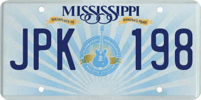 MS license plate JPK198
