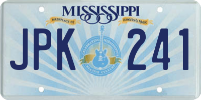 MS license plate JPK241