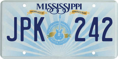 MS license plate JPK242