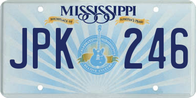 MS license plate JPK246
