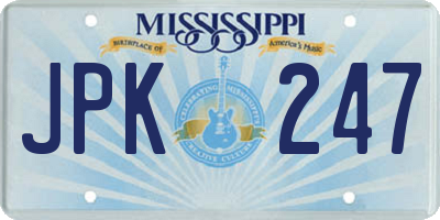 MS license plate JPK247