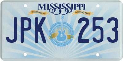 MS license plate JPK253