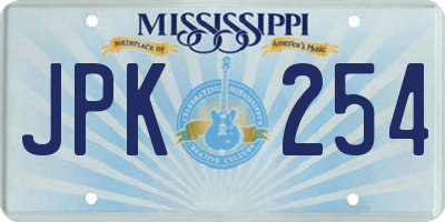 MS license plate JPK254