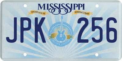 MS license plate JPK256