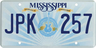 MS license plate JPK257