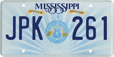 MS license plate JPK261