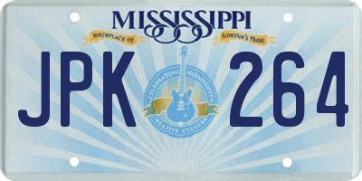 MS license plate JPK264