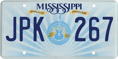 MS license plate JPK267