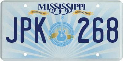 MS license plate JPK268