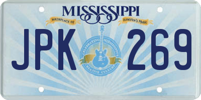 MS license plate JPK269