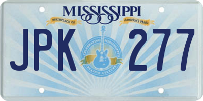 MS license plate JPK277