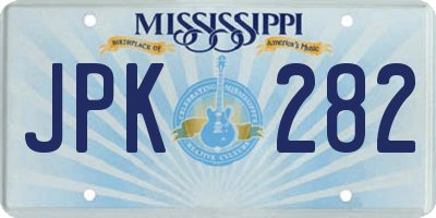 MS license plate JPK282