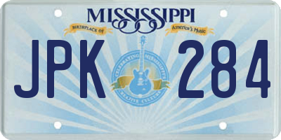 MS license plate JPK284