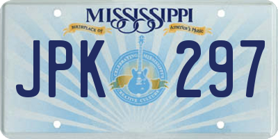 MS license plate JPK297