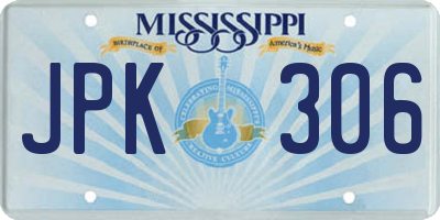MS license plate JPK306