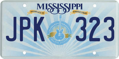 MS license plate JPK323
