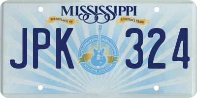 MS license plate JPK324