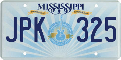 MS license plate JPK325