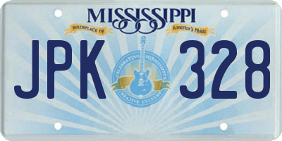 MS license plate JPK328
