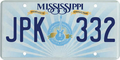 MS license plate JPK332