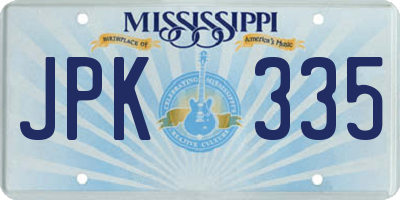 MS license plate JPK335