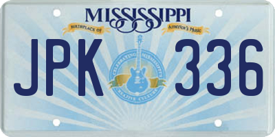 MS license plate JPK336