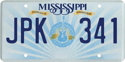 MS license plate JPK341