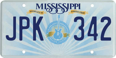 MS license plate JPK342