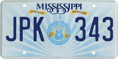 MS license plate JPK343