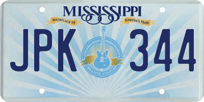 MS license plate JPK344