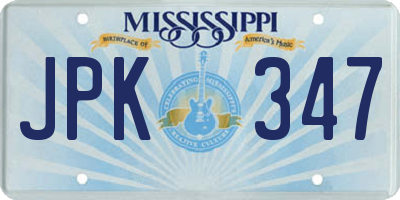 MS license plate JPK347