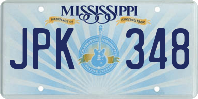 MS license plate JPK348
