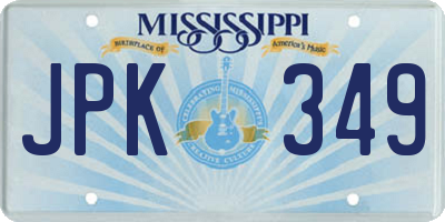 MS license plate JPK349