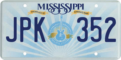 MS license plate JPK352