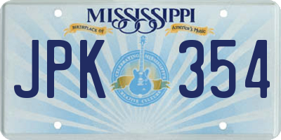 MS license plate JPK354
