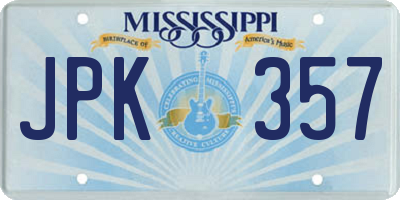 MS license plate JPK357