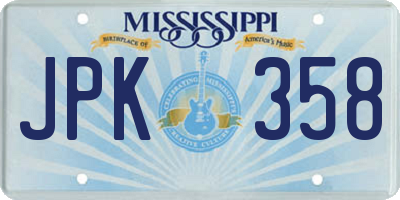 MS license plate JPK358